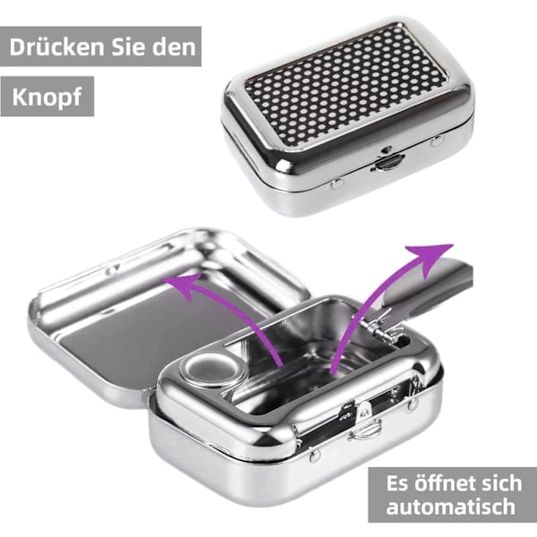 Luktfritt fickaskfat, bärbart askfat, bilaskfat, Mini S