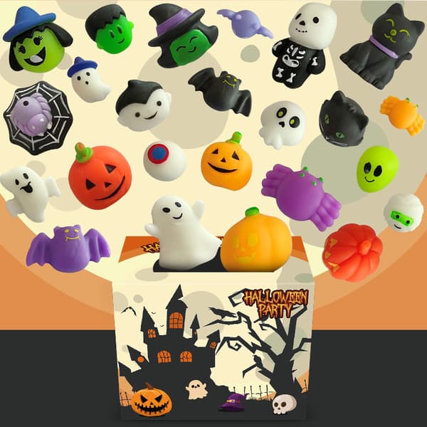 24 st Halloween Squishy Överraskningslåda, Sensorisk Fidget Leksak Adventspresentpaket, Stresslindrande Samling