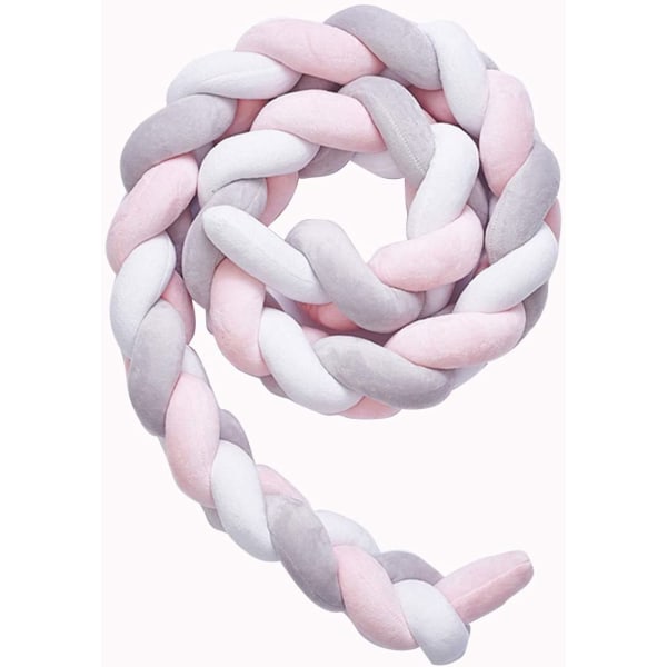 Baby Braided Crib Bumper 2 Meters Knotted Plush Nursery Pill