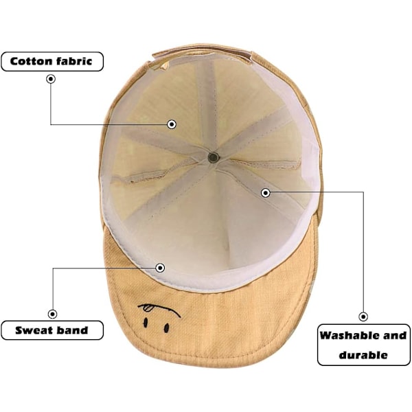 Bomulls Babylue for Jente Gutt Barn Solhatt Justerbar Caps Vår