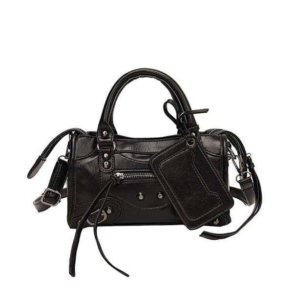 Vintage Väska Kvinnor, Lyxig Kvalitet Mjuk Läder Handväska, Feminin Casual Dam Axelremsväska Fraktpaket Black Black