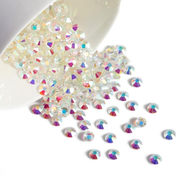 1440 stk. Flat Back Krystall Rhinestone Runde Steiner, Transparent AB, SS20, 4,6-4,8 mm Flat Bunn Neglekunst Dekorasjon