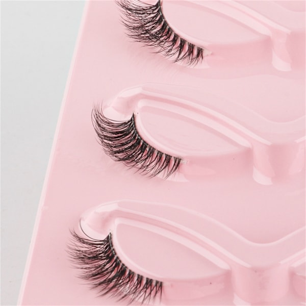 Halve Vipper Naturlig Look Wispy Cat-Eye Øyevipper 3 Løse Øyevipper Fluffy-Myke 10 Par Falske Mink Kunstige Vipper Sett D