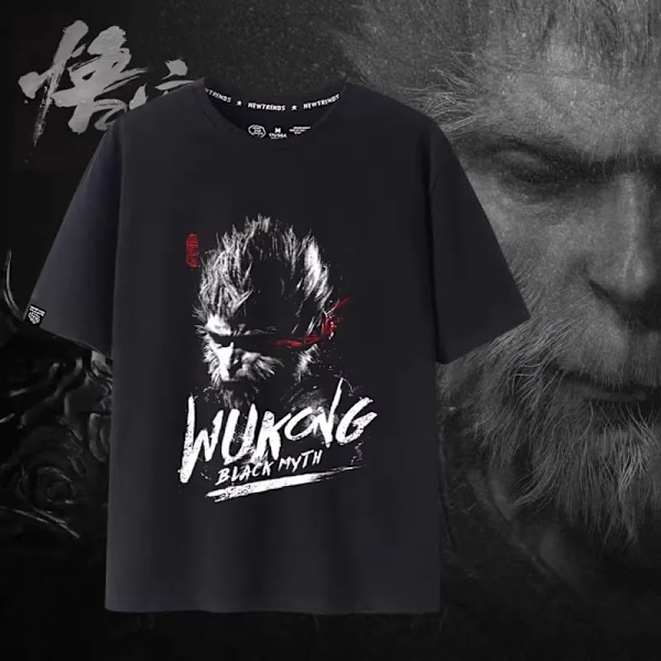 Black Myth Wukong spil periferi løs hurtig tørrende kortærmet T-shirt Monkey King sommer modetøj til mænd og kvinder XL