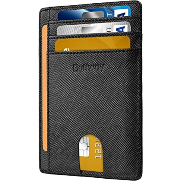 Slim, minimalist leather front pocket with RFID blocking for
