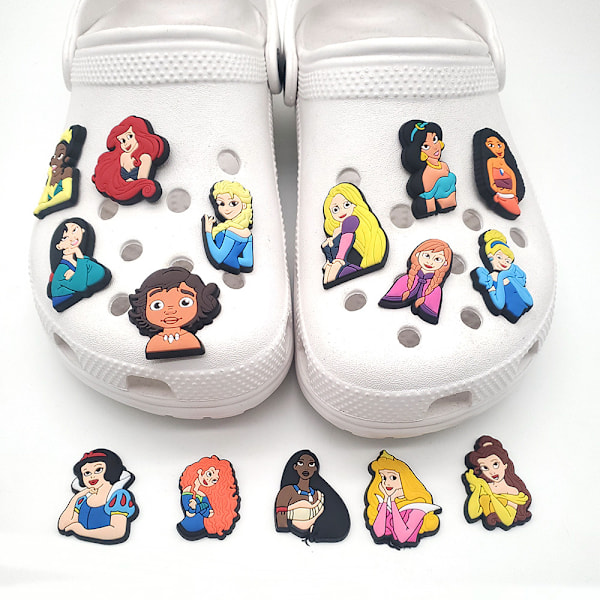 15 animerede prinsesse Charms, Crocs Charms Tilbehør Fo