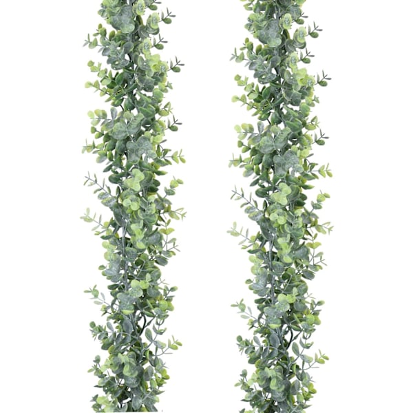 Eucalyptus Guirlande, 2-Pakning Kunstige Slyngplanter Hengende Eucalyptus Blader Grønn Guirlande for Bryllupsbakgrunn Bue Veggdekor, 1,8 Meter/Stykke