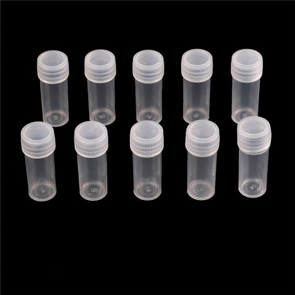 10 kpl muovinen näytepullo 5 ml koeputki pieni pullo pullon tulppa