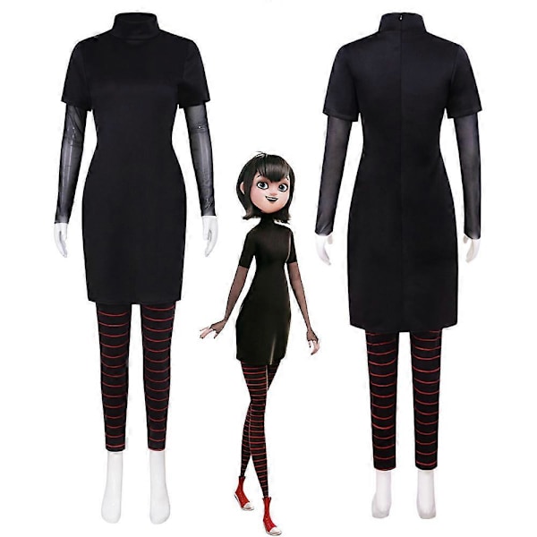 Vampyr Dotter Kostyme Mavis Cosplay med Parykk Halloween Forkledning Karneval Kostyme med Kappe With cape M