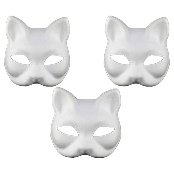 Pcs katteformede masker Performance kostume Papir masker Umalet kattemasker