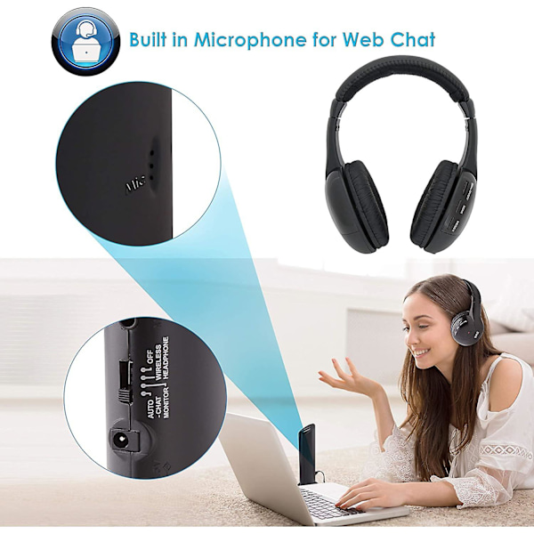 Stereo langattomat over-ear -kuulokkeet, High Fidelity -headset, ammattikäyttöön