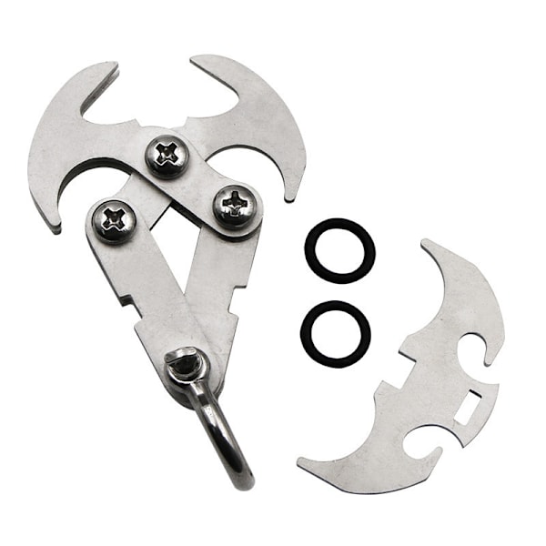 Gravity Hook, Klatrehook, Rustfrit Stål, Sammenklappelig Klo, Nød