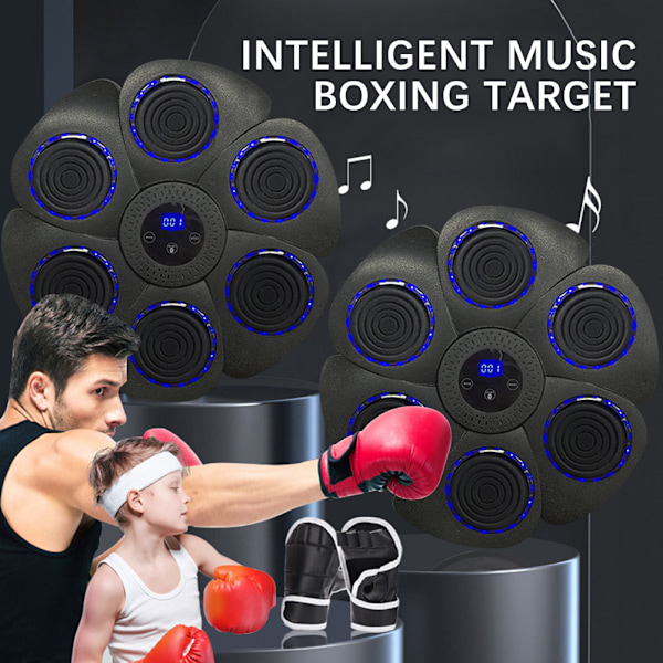 Smart Musik Boxningsmaskin Väggmål Bluetooth-kompatibel Träningsutrustning Med Boxningshandskar Svart Black Wind Car Model