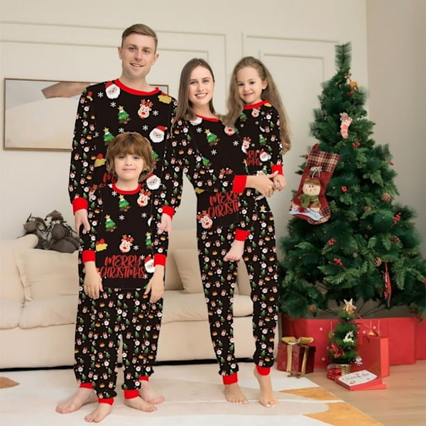 TIMIFIS Jul Familie Matchende Pyjamas Dame Bomulls Jammies Herr Klær Nattklær Langærmet Pjs for Familie, Par - Baby Days