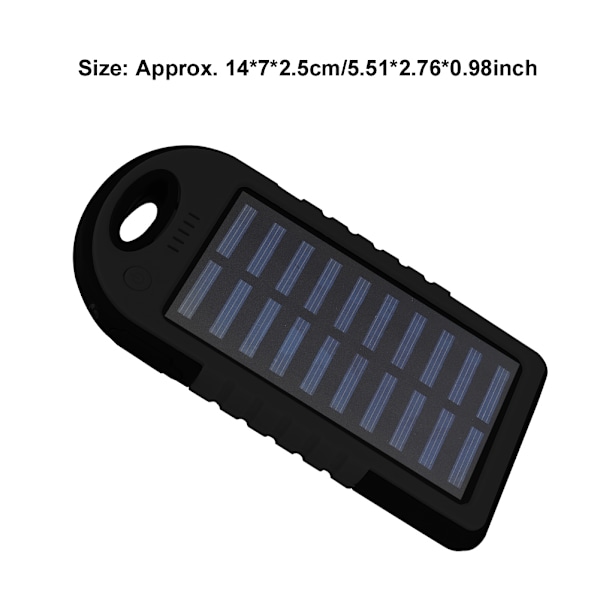 Paristokäyttöinen kannettava matkapuhelimen varavirtalähde latauskotelo iPhonelle LED-valolla (musta)