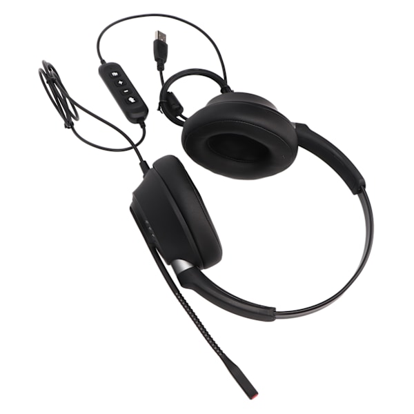 X6D USB 2 Telefon Headset med Støjreducerende Højttaler, Volumenjustering, Binaural, Business Headset til Call Center