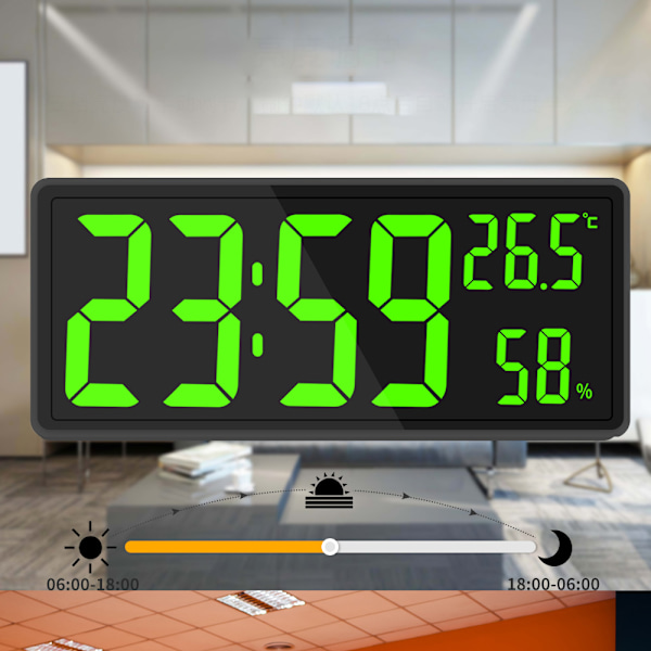 Digital Klocka Stor Display, Stor Digital Väggklocka med white