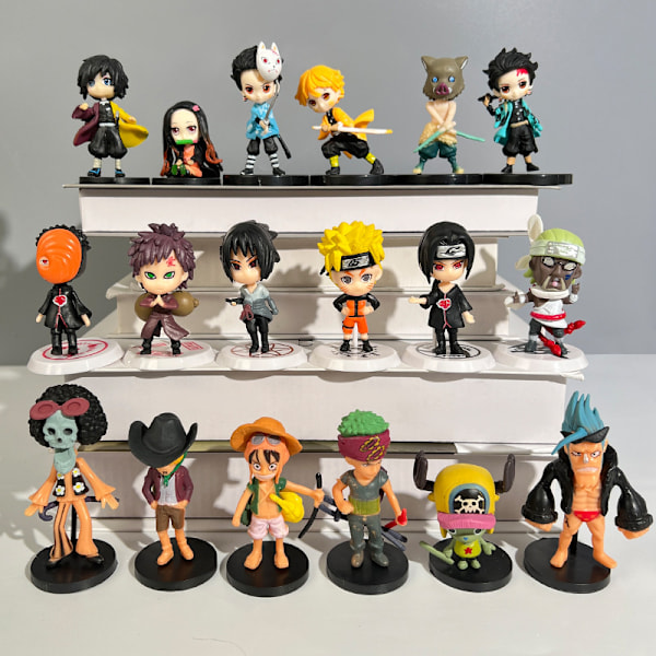 Anime Mystery Blind Box King of Thieves Luffy minihahmo koriste blindlaatikko sisätilojen koriste nukke malli kokoelma lahja lelut 12pcs