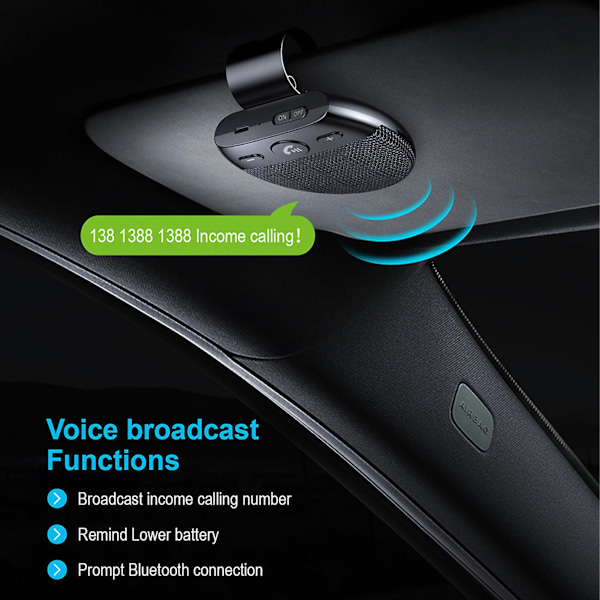 SP11 Bilhøjttaler Håndfri High Definition ABS Trådløs Køretøj Bluetooth Kompatibel 5.0 Højttaler til Bil