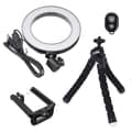 Selfie lampe/Ringlys (26 cm) med fleksibelt stativ