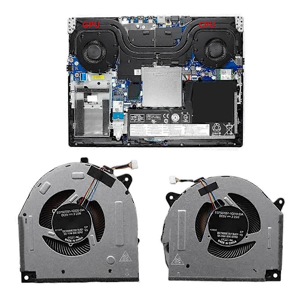 Laptop CPU GPU Køleventilator til Legion Y7000-2019 Y540-15IRH 5F10S13886 DC28000E3F1-WELLNGS