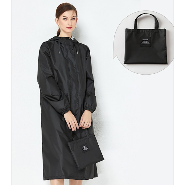 Trendy vindjakke regnjakke, let og åndbar, ensfarvet sort black L