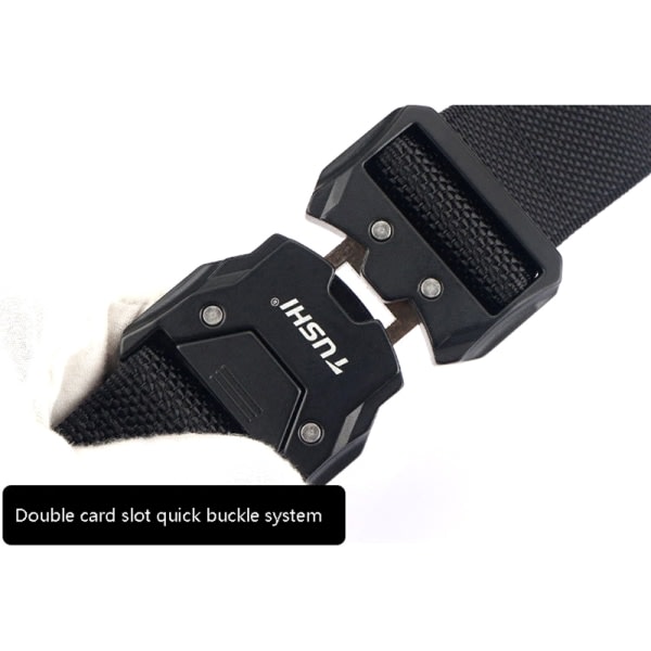 Taktiskt bälte metallspänne Quick Release Elastiskt bältesverktyg black