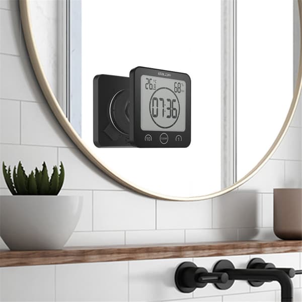 Badeværelsesur, Brusebadstimer Alarm Digitalure, Grå