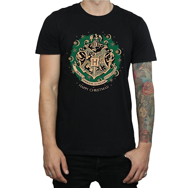 Harry Potter Jul T-skjorte i Bomull med Krans XL Svart Black XL