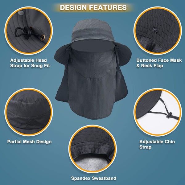 Fiskehatt Solskyddshatt - Premium UPF 50+ Vikbart cover med lock Boonie-hatt för män och kvinnor （lila）