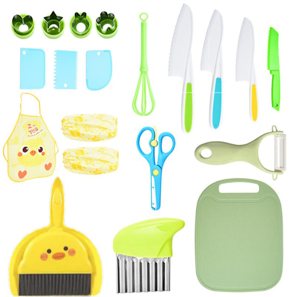 Lasten keittiöveitset Keittiösetti Keittiövälineet lapsille Moniväriset 20 Piece Set