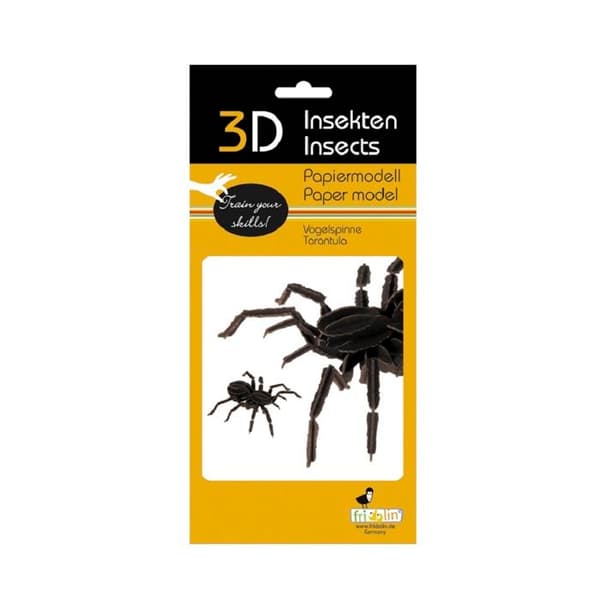 Fridolin - Paperimalli 3D Tarantula Svart