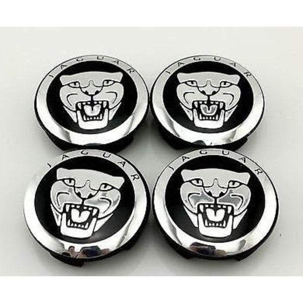Set med 4 hjulnavkapslar NAVKAPSLAR Svarta 59mm för JAGUAR X TYPE X