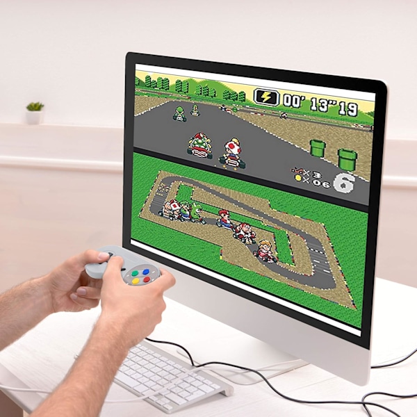 2-pakkauksen Snes/NES-tyylinen USB-ohjain - Klassinen retro-pelikonsoli