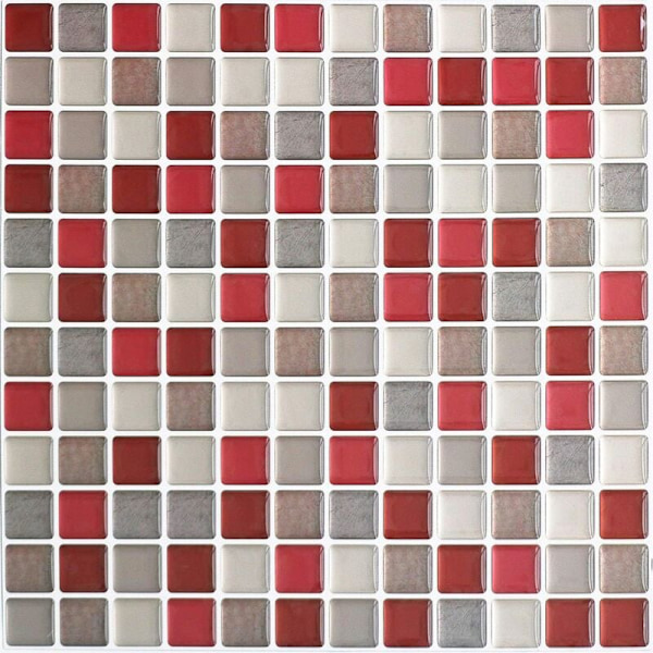 3D Mosaik Självhäftande Väggplattor Vattentäta Självhäftande 23,6 x 23,6 cm för Kök Badrum 4-pack