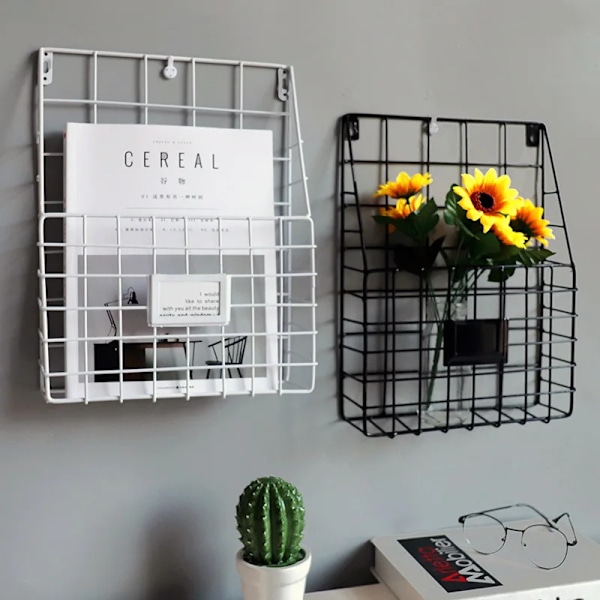 Enkelt tidningsställ i smidesjärn vitt [GKS] white 26.5*8.5*35.5cm
