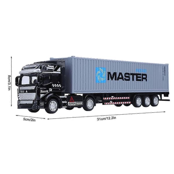 1:48 Legering Container Lastbil Model Legetøj Meget Simulation Børnebil Legetøj Køretøj Til Børn 3-6 År - Ja Gray