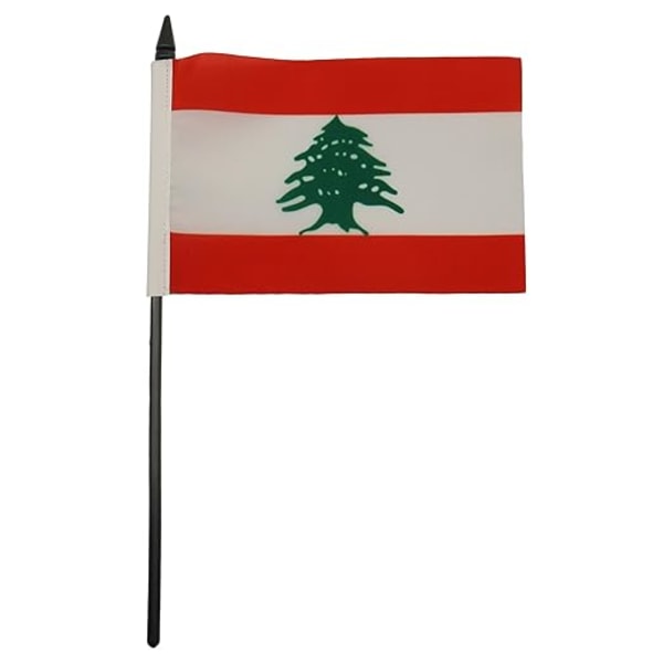 Libanon Bordflagg 15x10cm - Liten Libanesisk Skrivebordsflagg 10x15cm - AZ FLAG