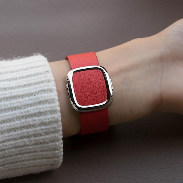 Moderne spænde til Apple Watch rem 45 mm 41 mm 44 mm/40 mm 38 42 mm 49 mm Correa læderarmbånd Iwatch Series 3 6 Se 7 8 Ultra 40 mm 38 mm 41 mm 40mm 38mm 41mm chalk