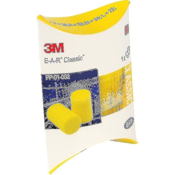 3m Ear Classic Ørepropper 50 par pakket i par Gul Snr 28db Hørebeskyttelse 2024rui