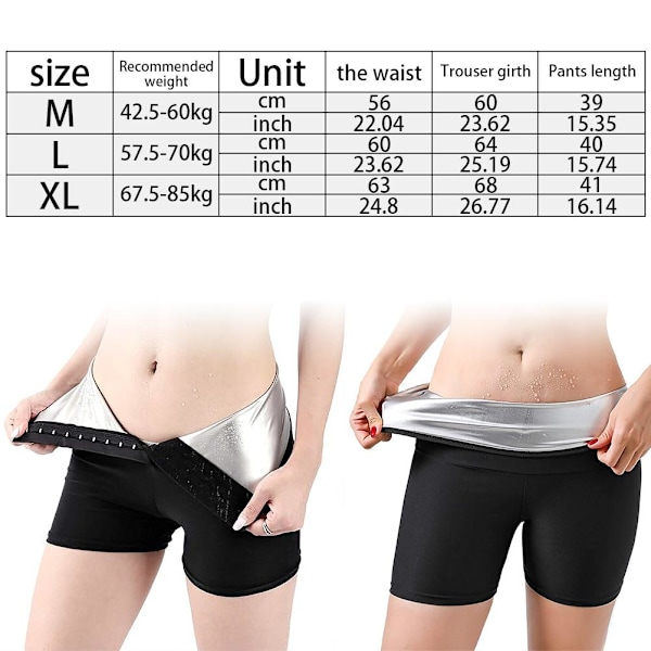 2-i-1 Bastubyxor för Kvinnor Träning Viktminskning Slimmande Byxor Tränings Tights Bastu Sweatpants