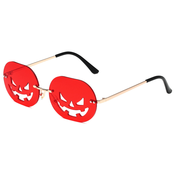 Halloween pumpa Solglasögon Goth glasögon utan bågar för kvinnor män Halloween fest glasögon Trendiga glasögon UV 400 skydd
