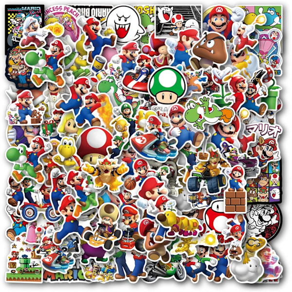 100 stk Super Mario klistermærker til vandflasker
