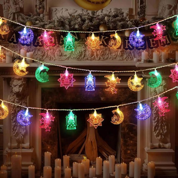 LED Ramadan -valosarja (20 LED) - 3m tähti- ja kuukoristeet kotiin ja F 5 color types