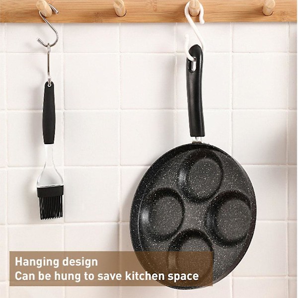 Speciell Gryta för Äggdumplings Fyra Hål Stekpanna Kärlek Hushåll 28cm Non Stick Stekanvändning (Som Visas) {GKS}