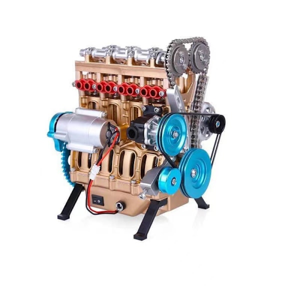 4-cylindret bilmotor kit Voksenmodel, motor model skrivebordsmotor, resin