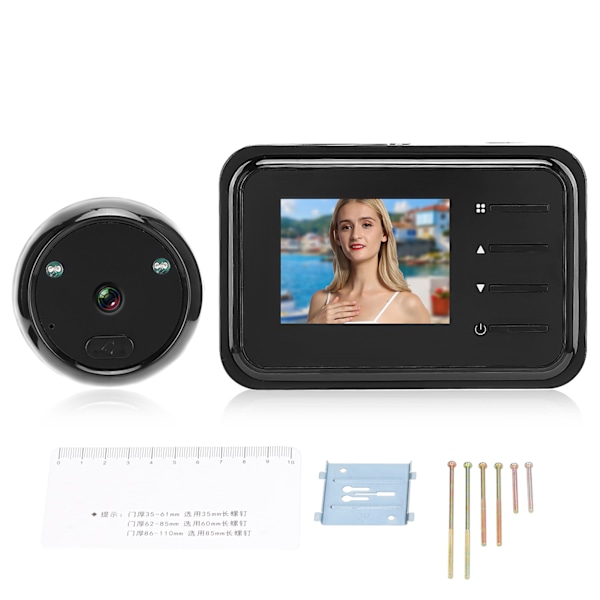 2.4 Inch Video Doorbell with Night Vision LCD Digital Camera with 90° Wide Angle Lens for Household