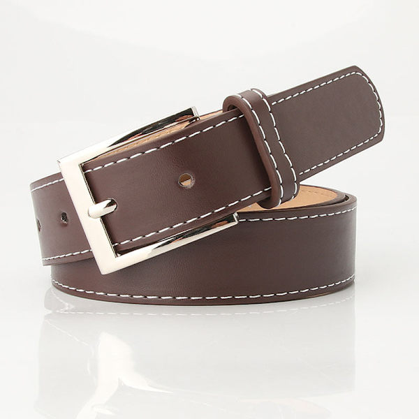Dambælte Trendy PU-bælte Neutral Student Jeans Bælte Mode All-Match Tøj Dekorativt Bånd Kaffe Coffee 90x2.8cm
