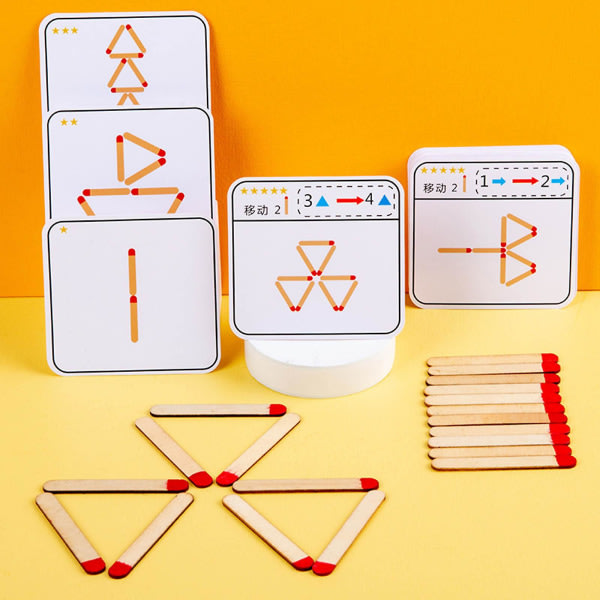 Träpussel Tändstickor Present för tidig utbildning Lärohjälpmedel Leksaker för barn Inlärningsverktyg Grundskola tidigt
