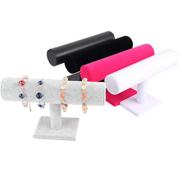 Armbåndsholder, Ur, Fløjlsarmbåndsdisplaystativ, T-formet Displayholder til Smykker Armbånd Ur Display rose red